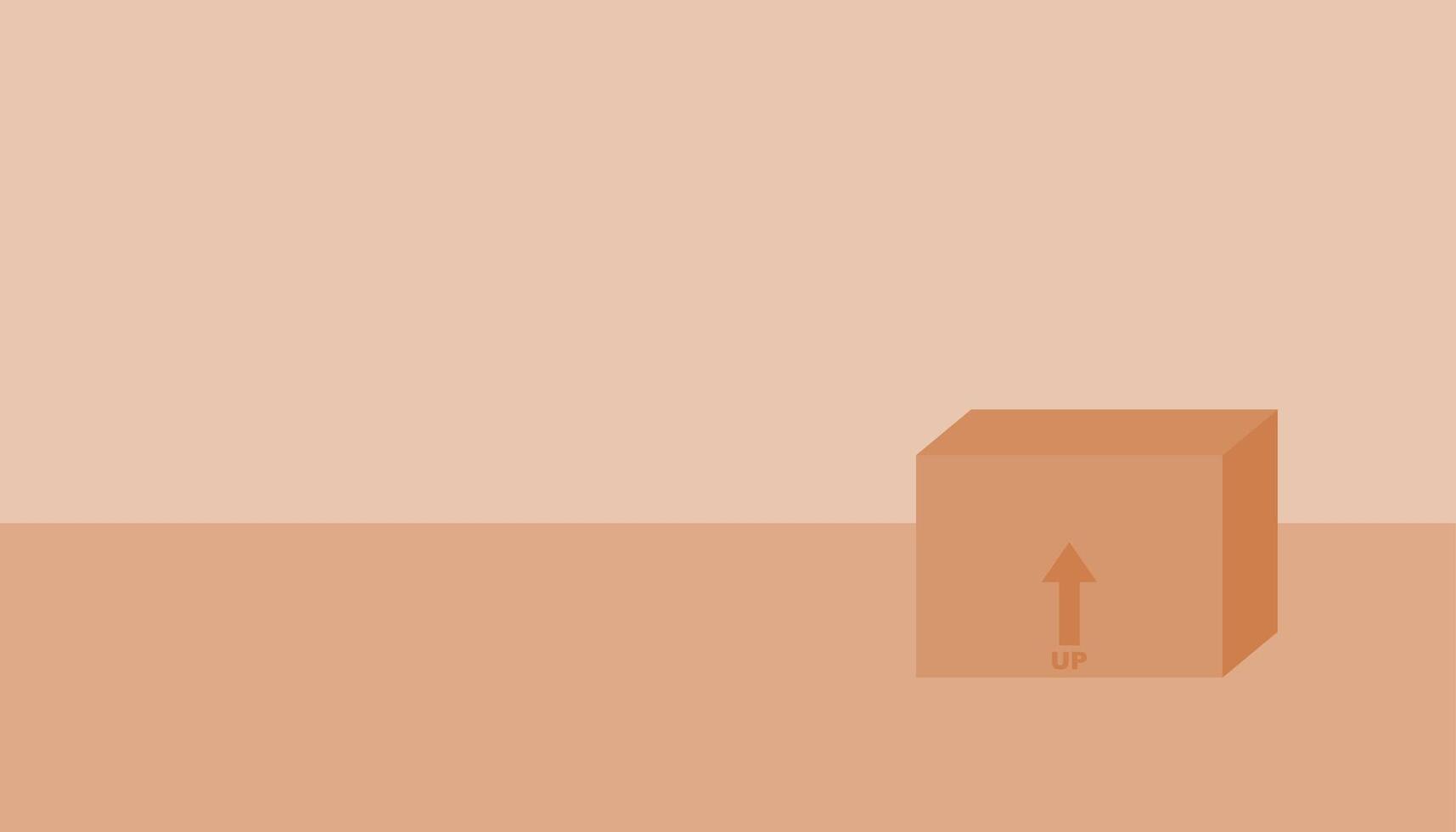 Minimalist Neutral Box Illustration with Up Arrow Icon vector