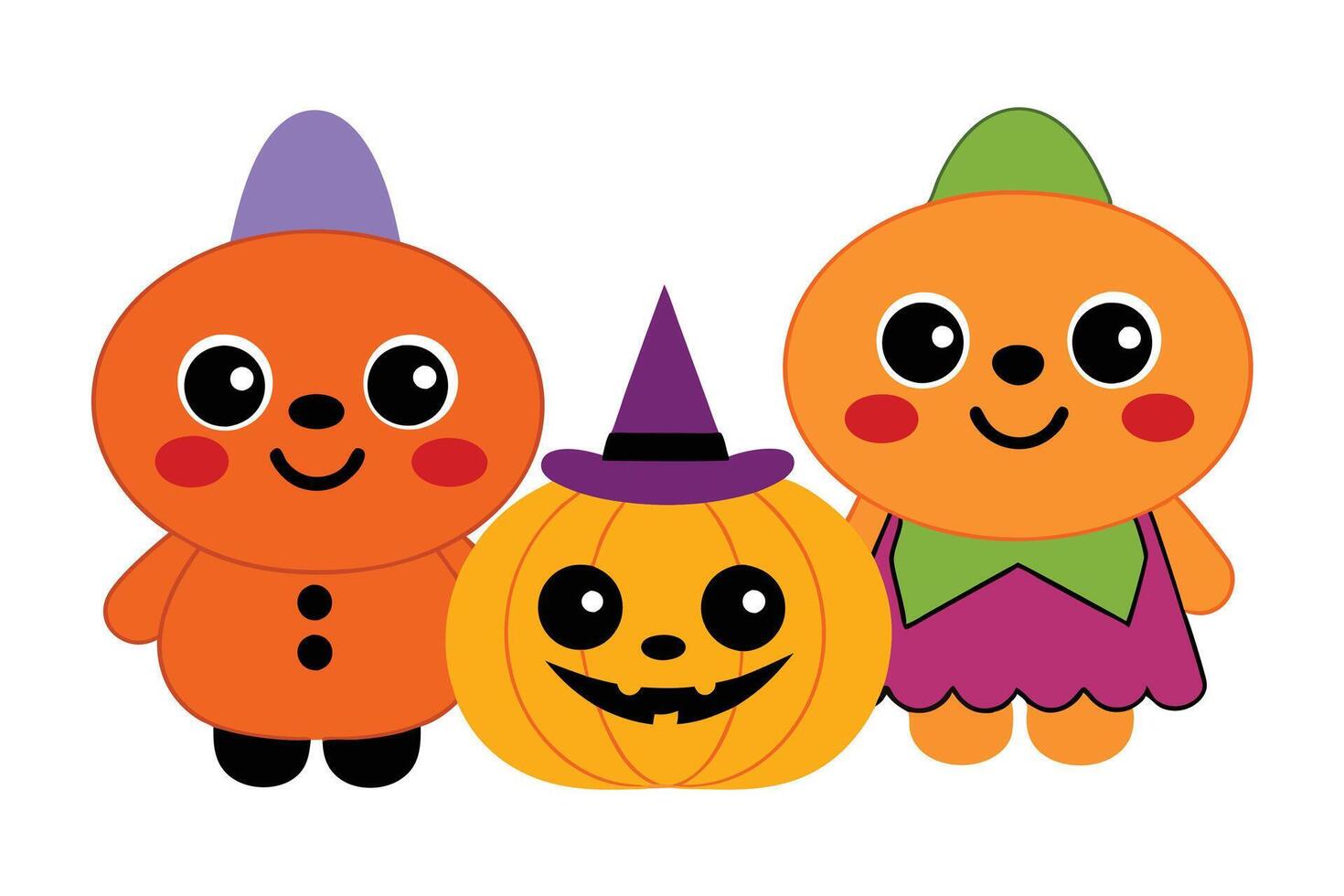 Trick or Treaters Halloween Night Fun vector