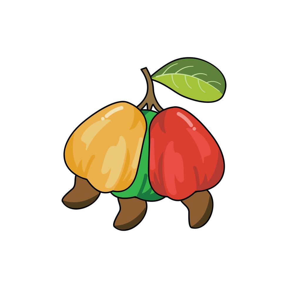 Cashew fruit icon. Cartoon illustration of cashew fruit icon for web design other purposes. Design illustration elements with fruit theme vector