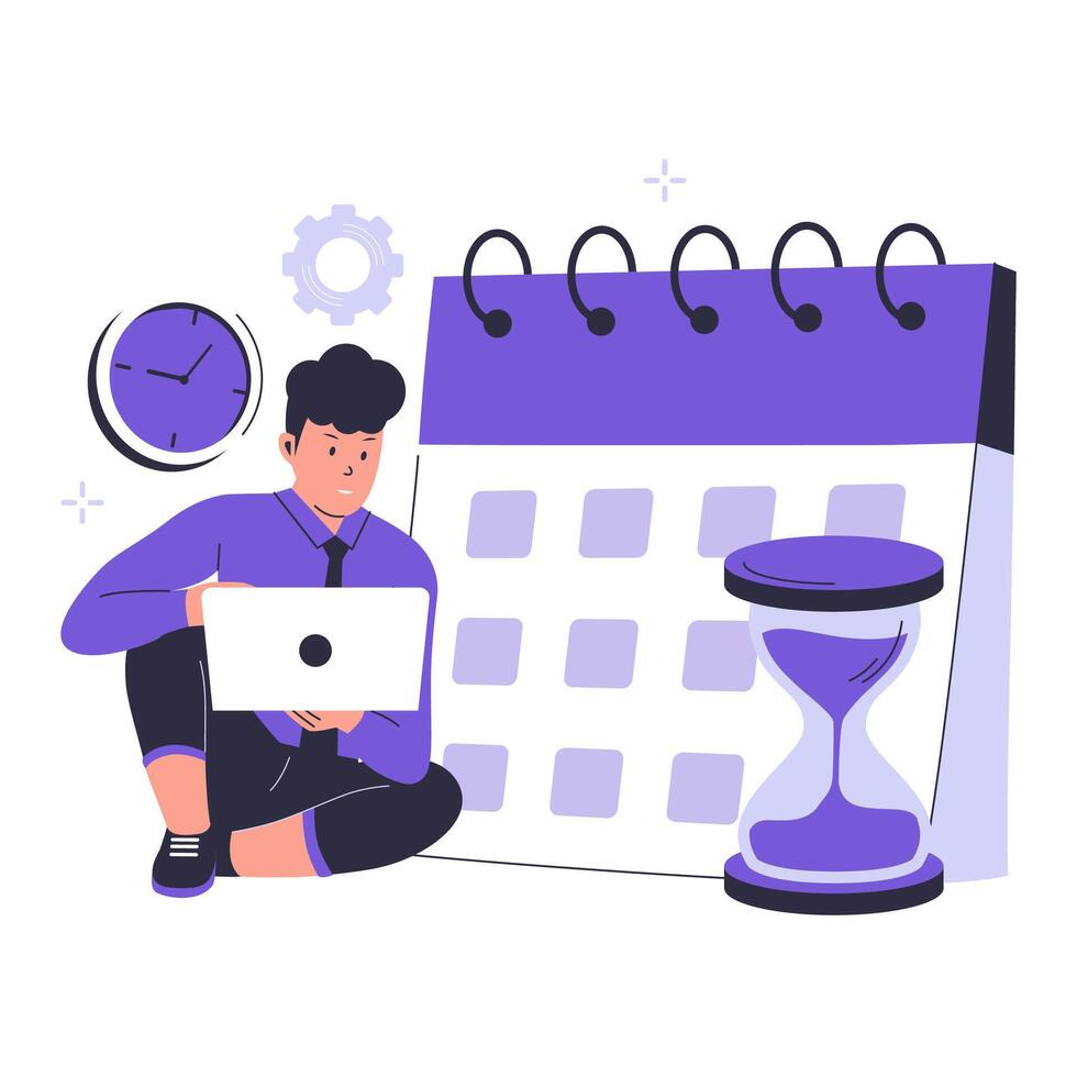 Productivity and time management concept illustration vector
