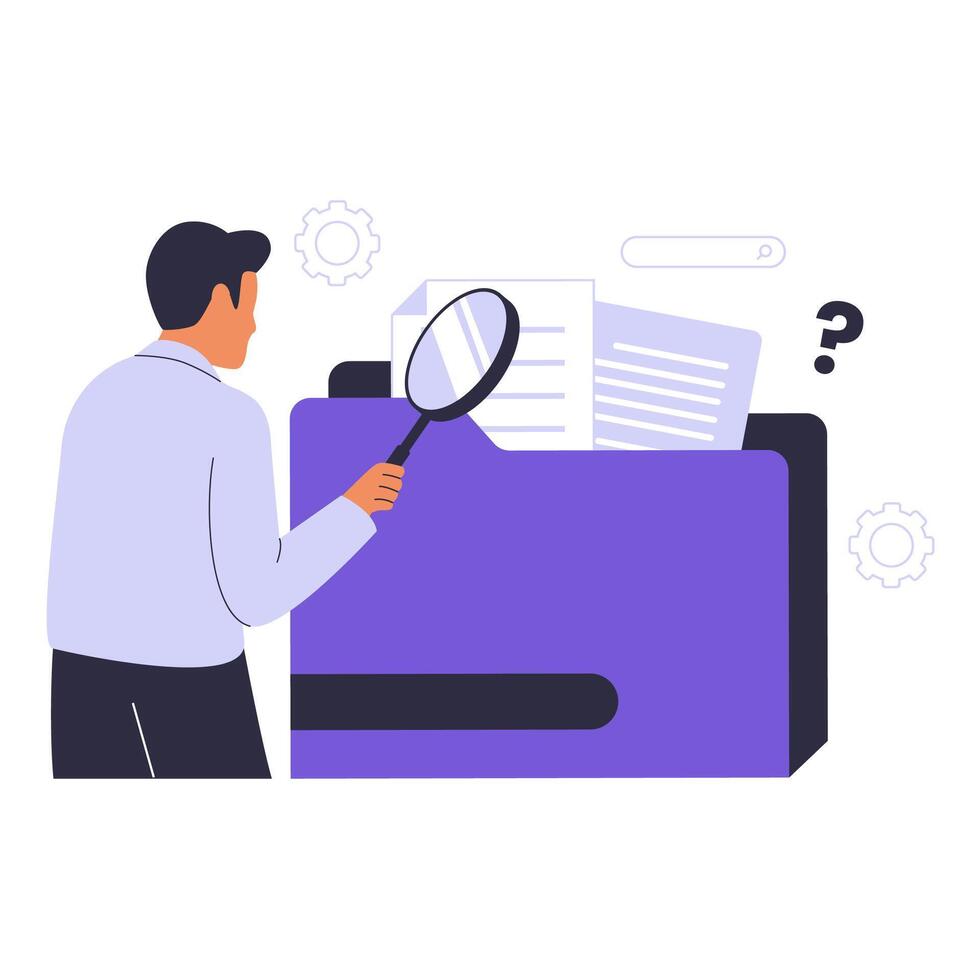 File search illustration concept vector