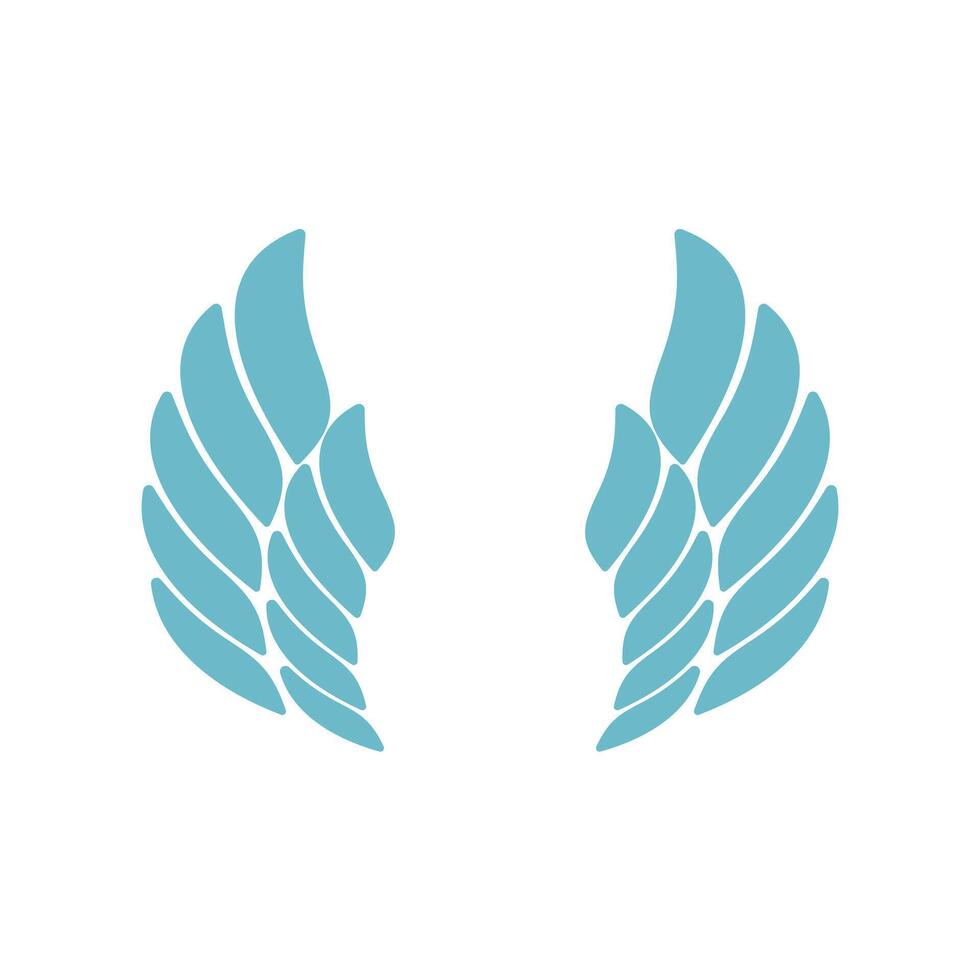 Wing icon. Flat color design. design element illustration of a pair of blue wings for various purposes. fairy wings vector