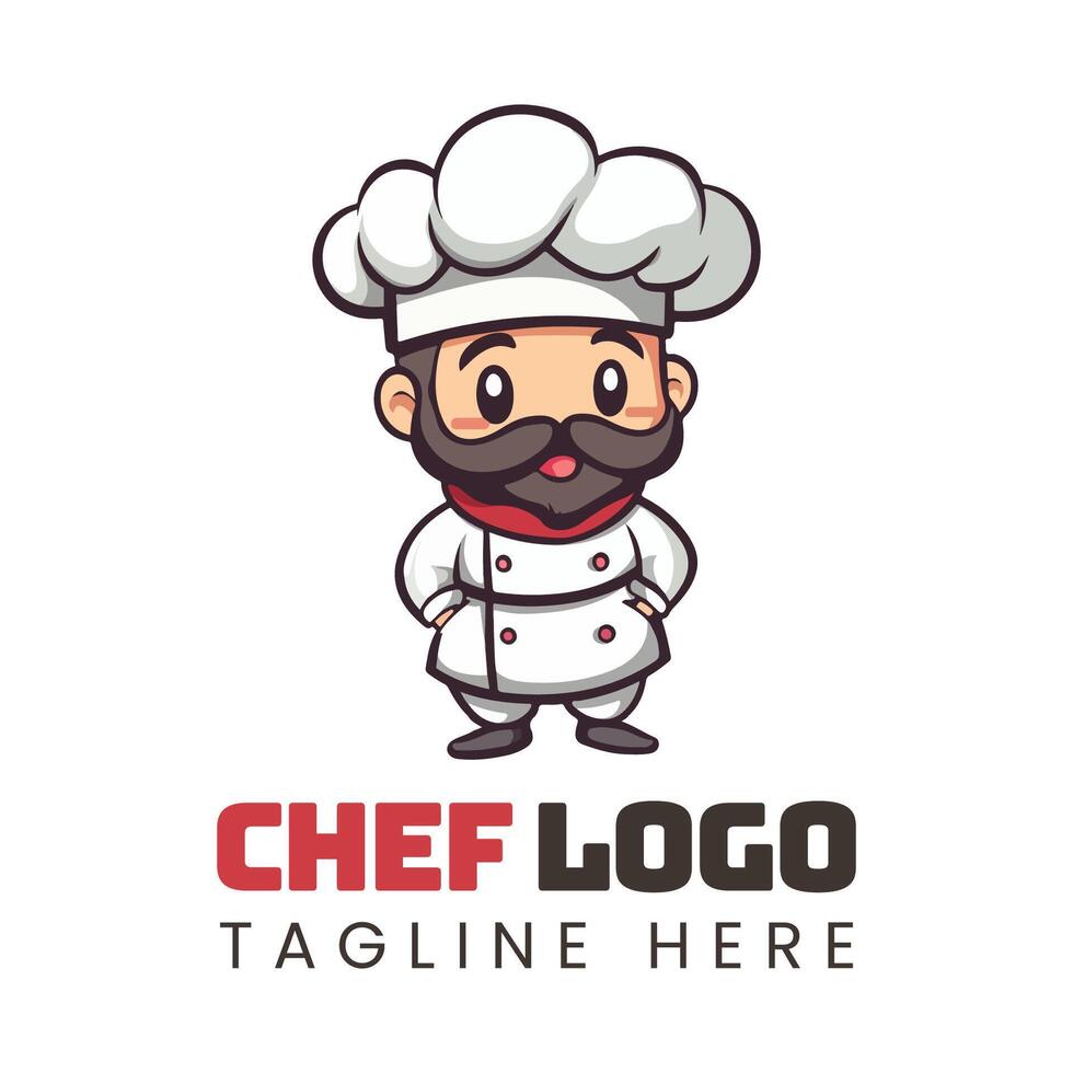 Chef logo template with a cartoon chef vector