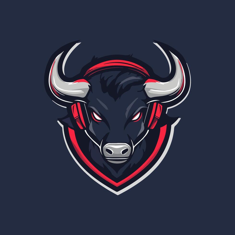 The logo for a team of bulls vector