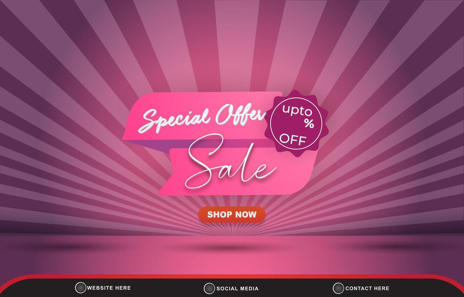 special offer sale template banner with copy space for product sale with abstract gradient purple backgroud design vector