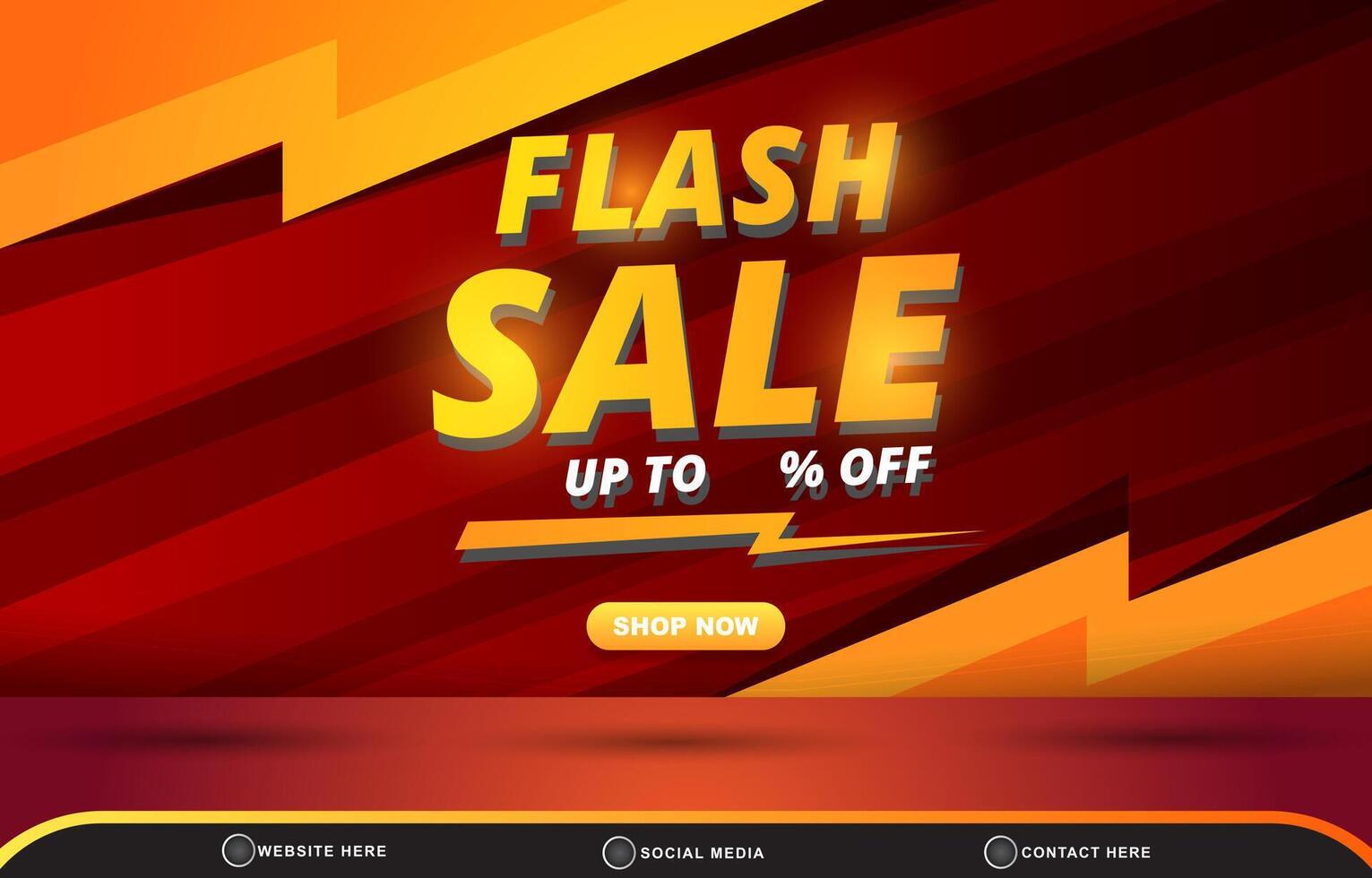 flash sale discount template banner with blank space for product sale with abstract gradient red and orange background design vector