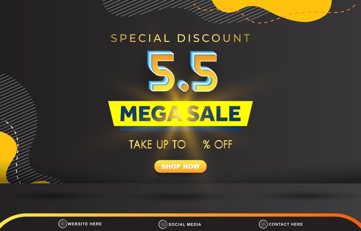 special discount 05.05 mega sale template banner with blank space for product sale with abstract gradient black background design vector