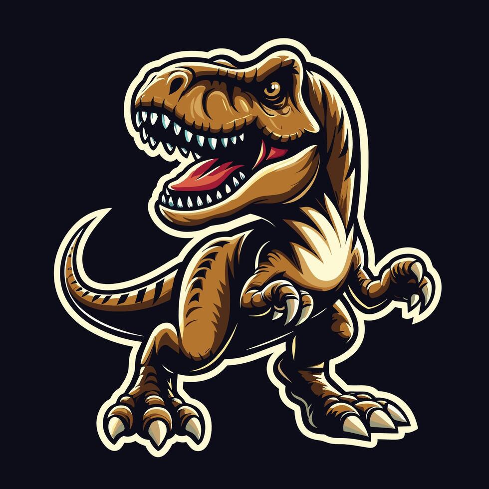 A cartoon T-Rex roaring illustration vector