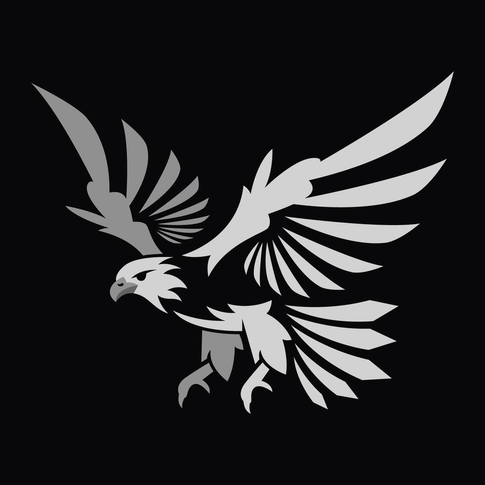 abstract and simple illustration of flying bald eagle vector
