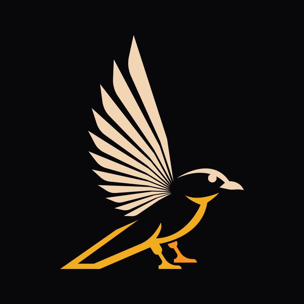 simple and elegant illustration of bird on black background vector