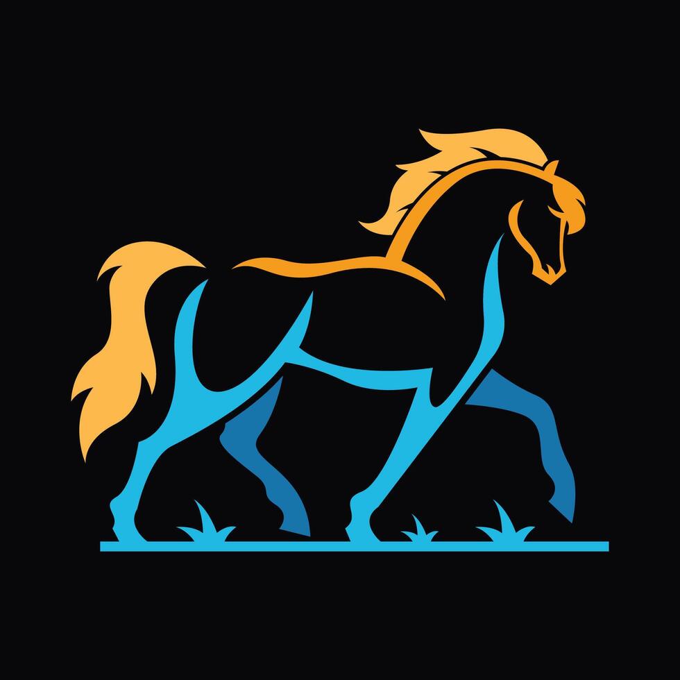 abstract and simple illustration of elegant horse vector