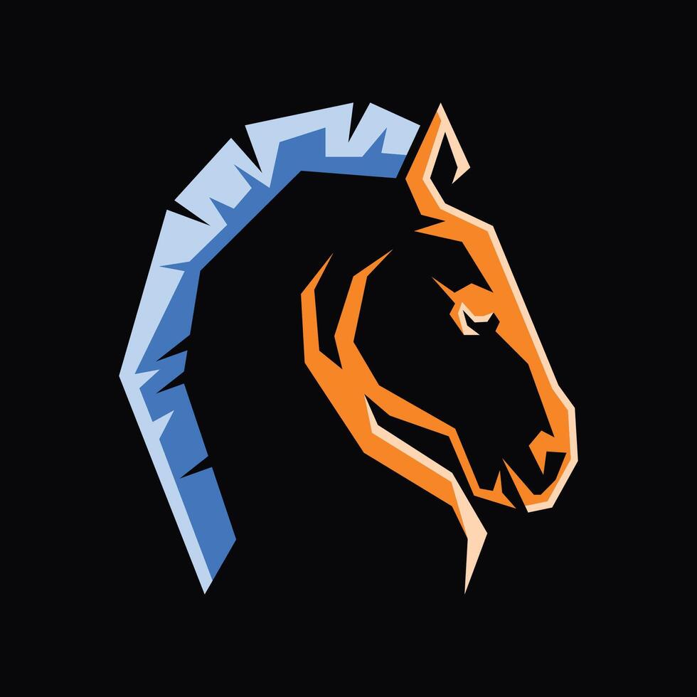 simple illustration of horse head vector