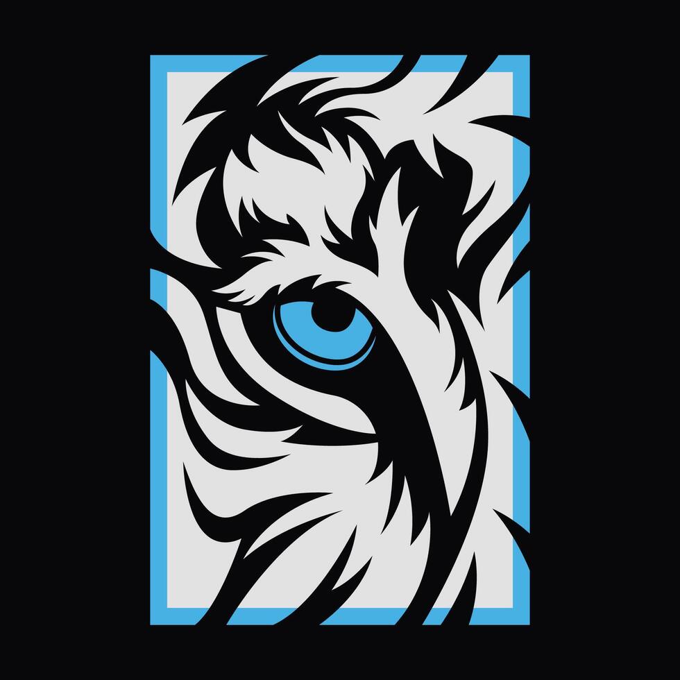 abstract and simple illustration of tiger eye vector