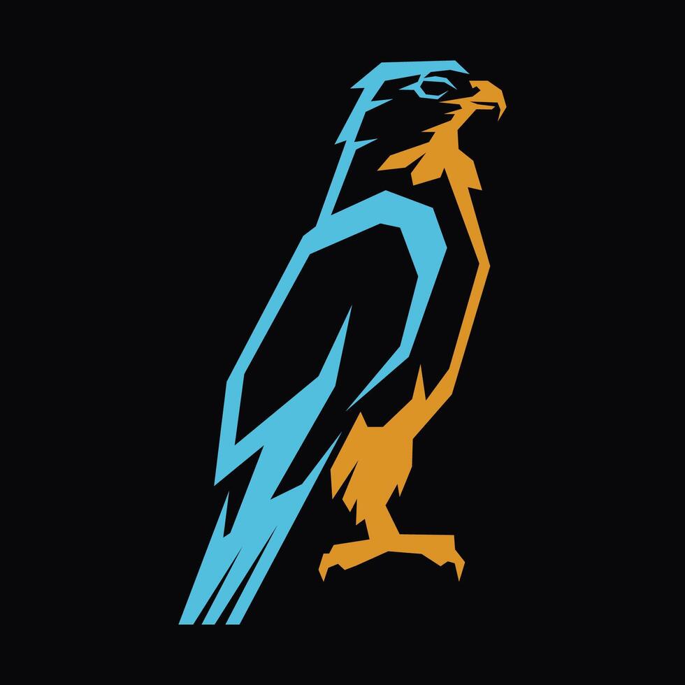 simple illustration of hawk or falcon bird vector