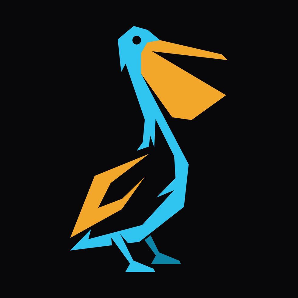 simple illustration of pelican bird vector