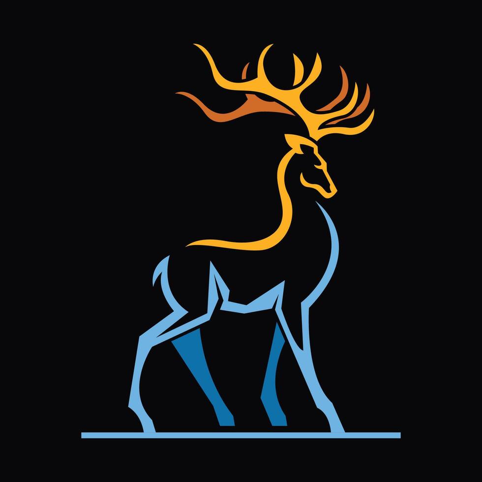 abstract illustration of simple and elegant deer vector
