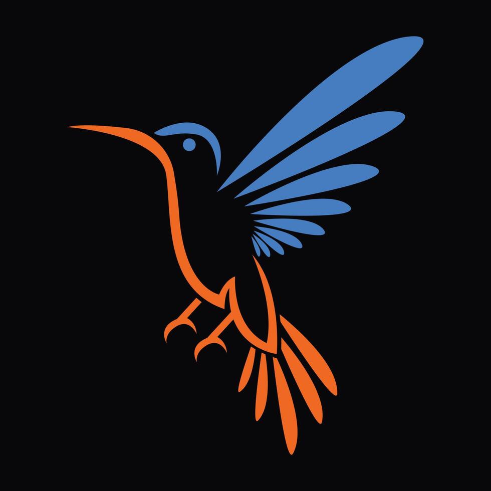 simple and elegant illustration of hummingbird vector