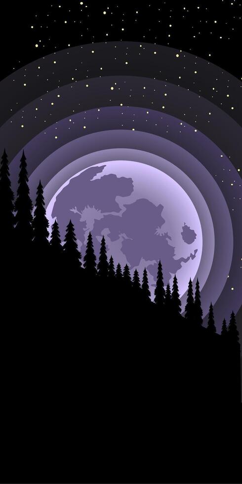 Moon view in the night vector