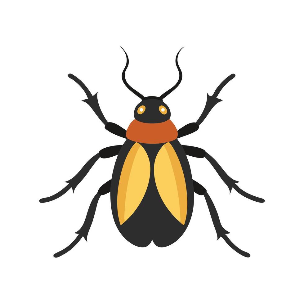 Caterpillar Hunter Beetle insect isolated flat illustration white background vector