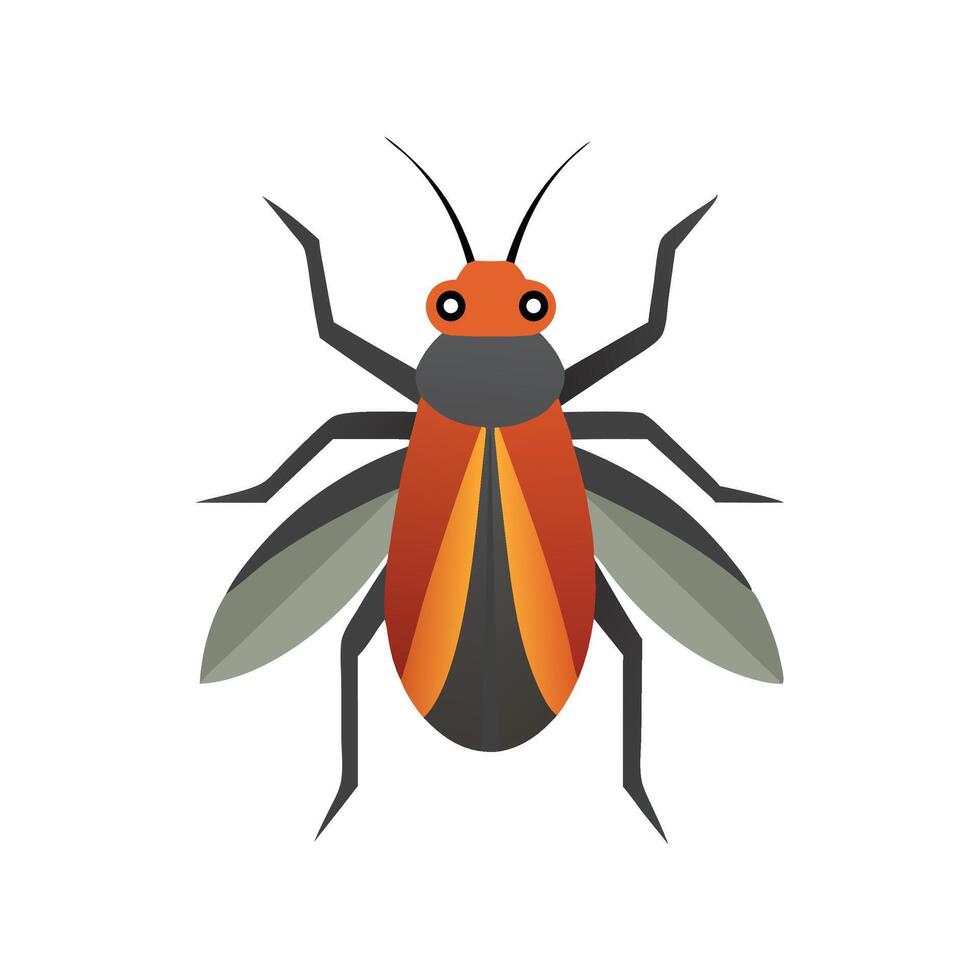 Bug insect isolated flat illustration white background. vector