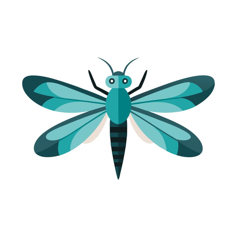 Dragonfly Nymph insect isolated flat illustration white background vector