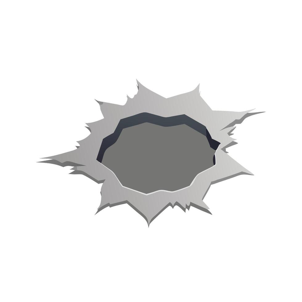 Ripped paper hole mockup isolated flat illustration on white background vector