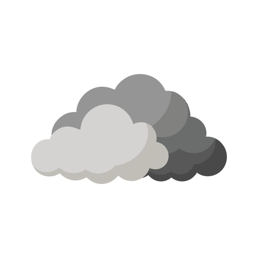 Contrasting misty cloud textures isolated flat illustration on white background vector