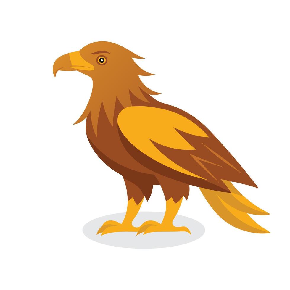 Golden Eagle bird isolated flat illustration on white background vector