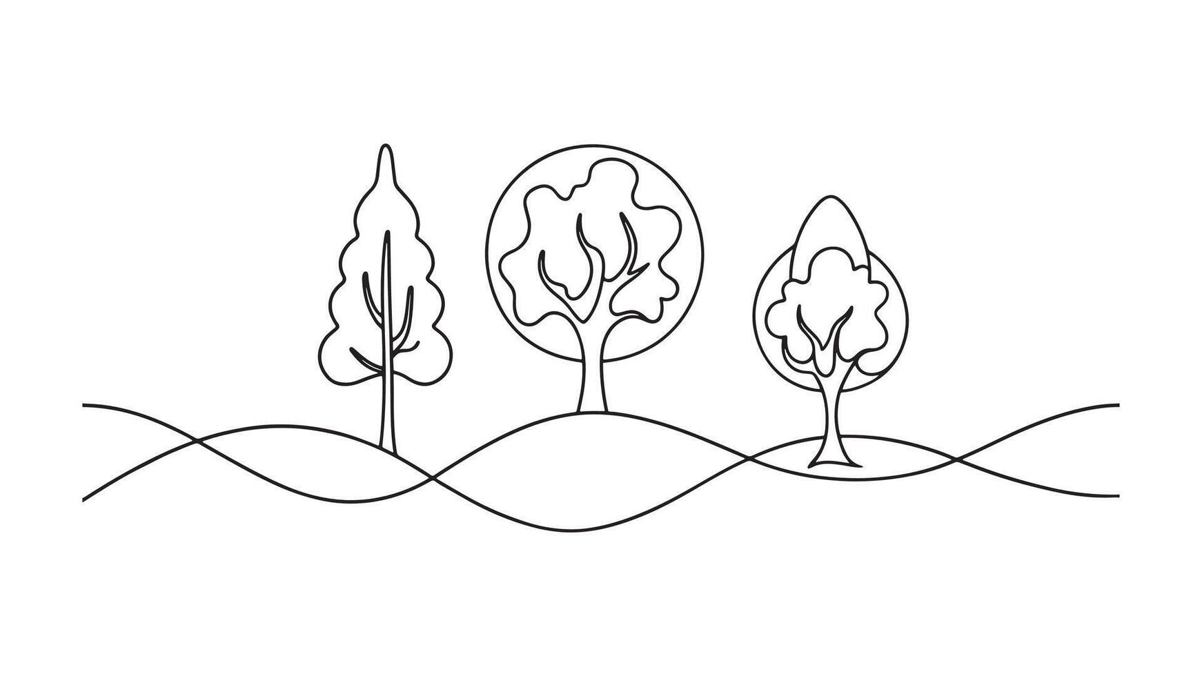 Environment conservation continuous line art isolated on white background vector