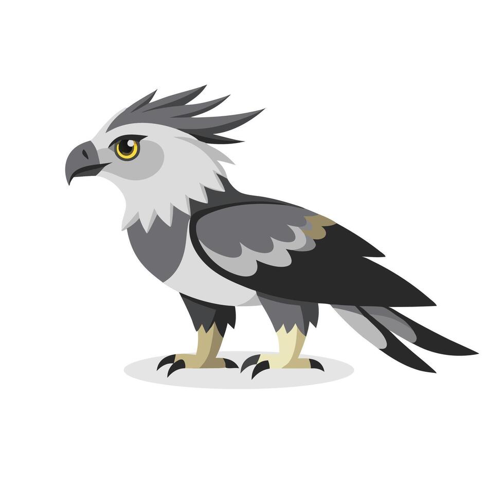 Harpy Eagle bird isolated flat illustration on white background vector