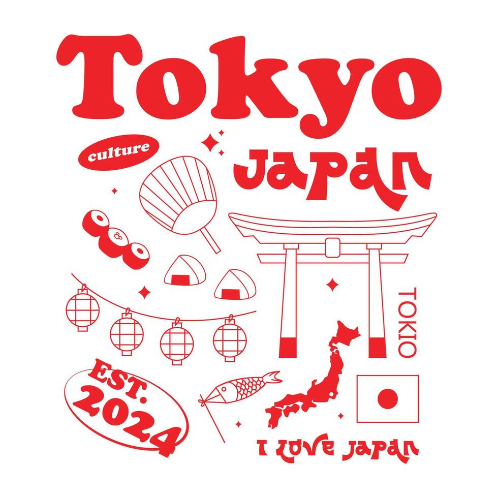 Vintage illustration of tokyo japan t shirt design, graphic, typographic poster or tshirts street wear and Urban style vector