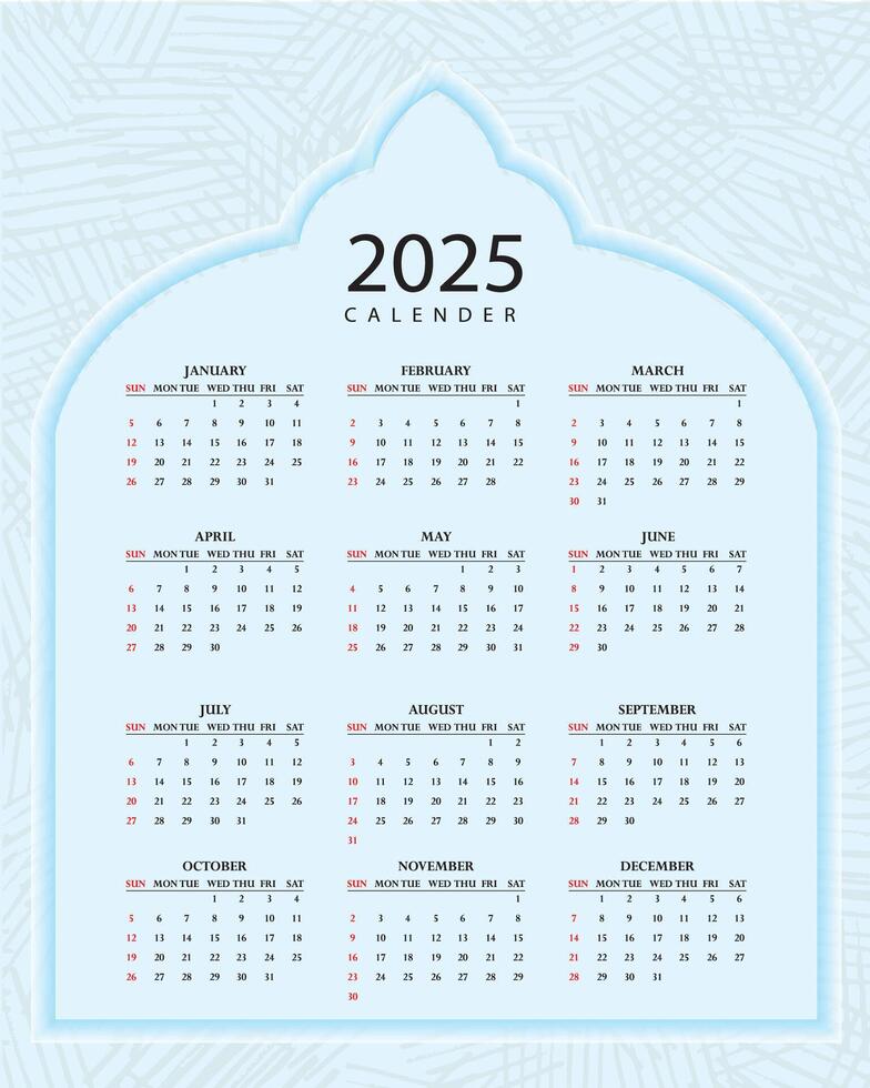 2025 new year calendar design vector