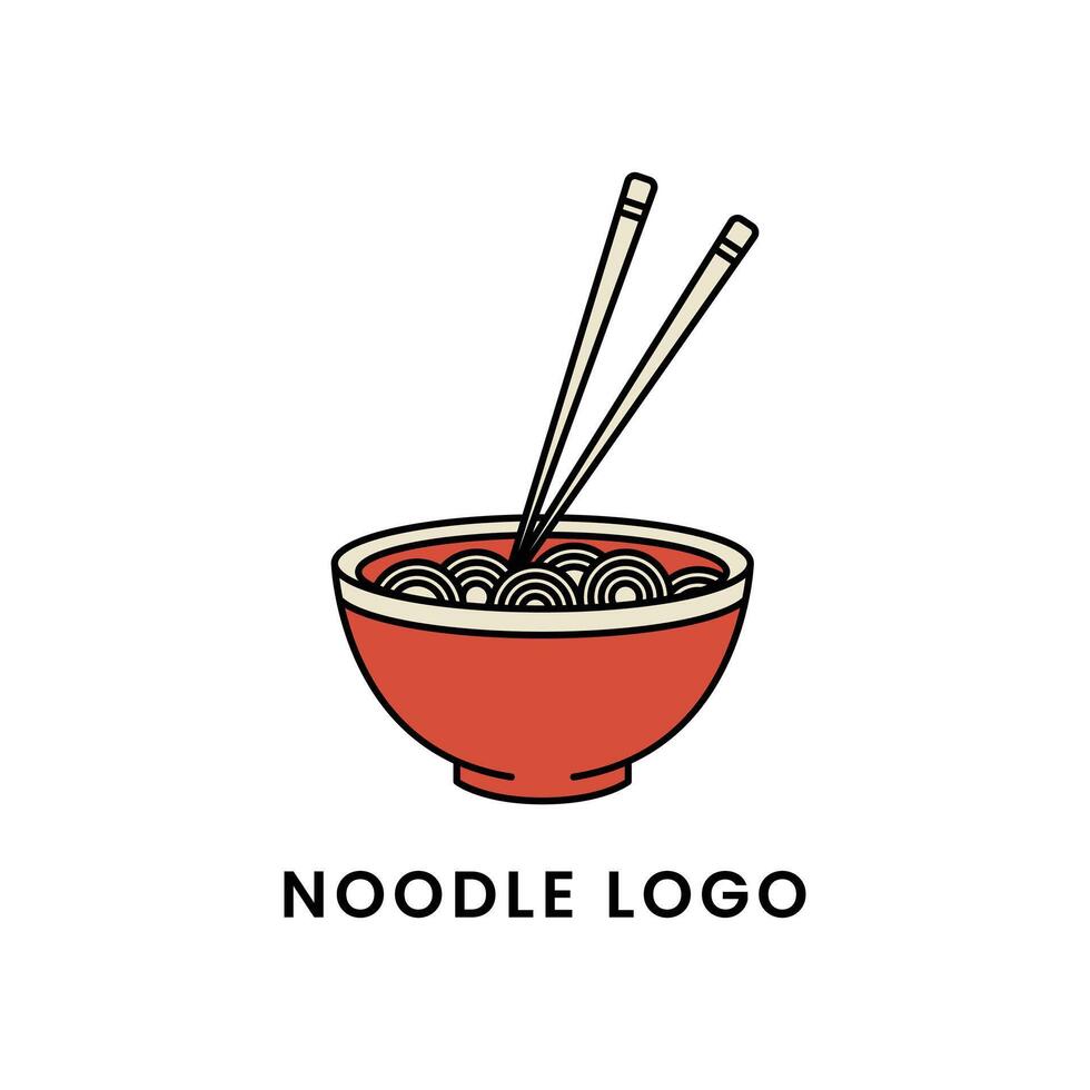 noodle logo ramen food design template vector