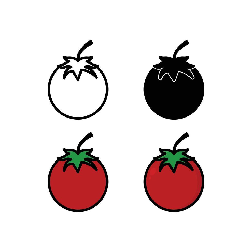 set of tomato icon design template vector