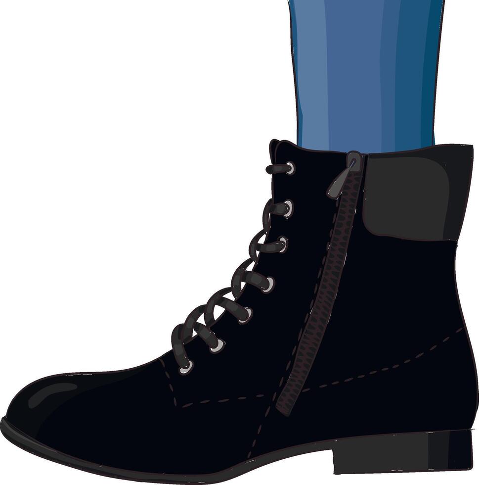 Leg in boot isolated on white vector