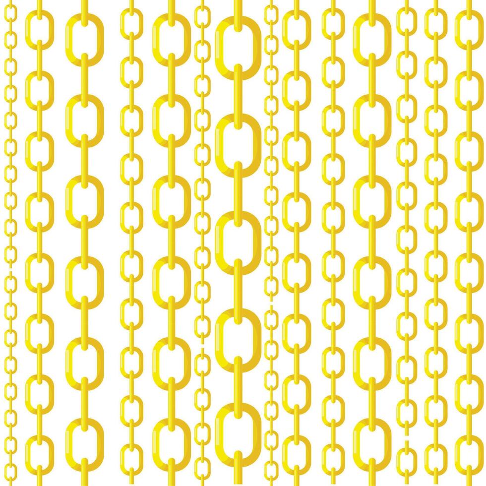 Gold chain seamless Pattern different sizes on white vector