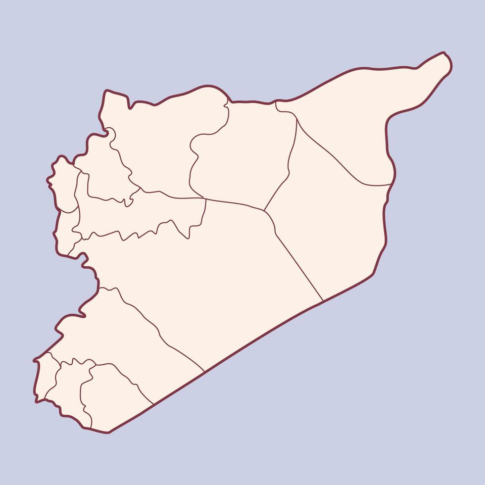 Contour Syria map vintage colors vector