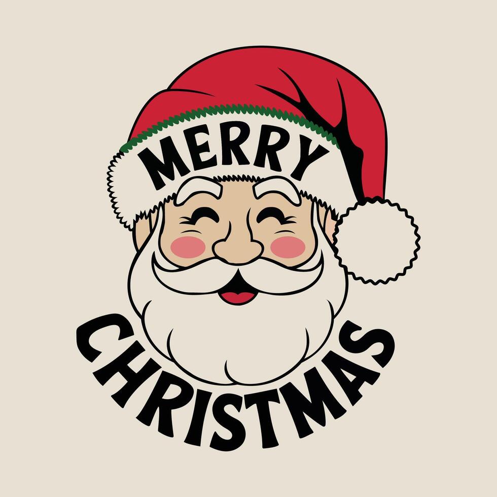 Jolly Santa with Christmas Message vector