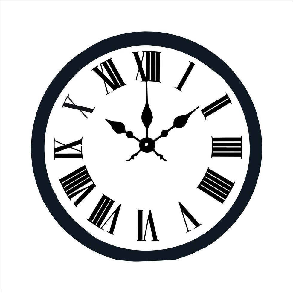 Clock silhouette on white background vector