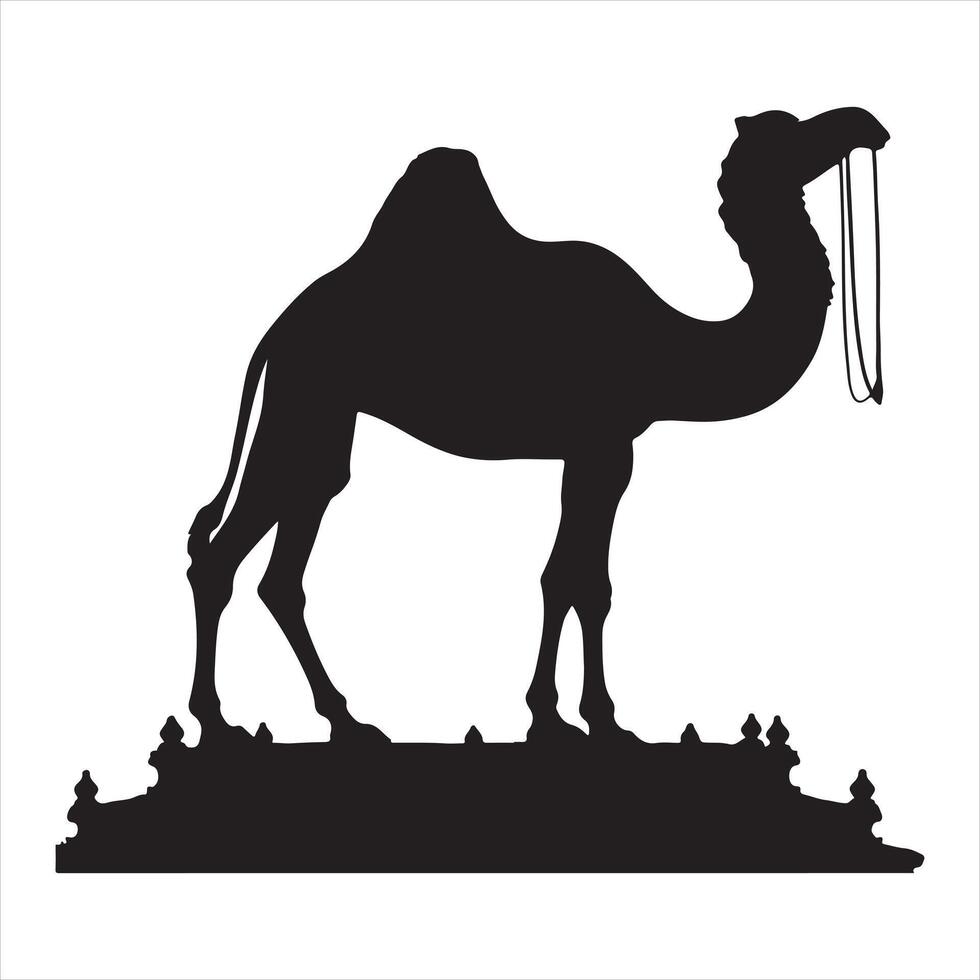 Camel silhouette on white background vector