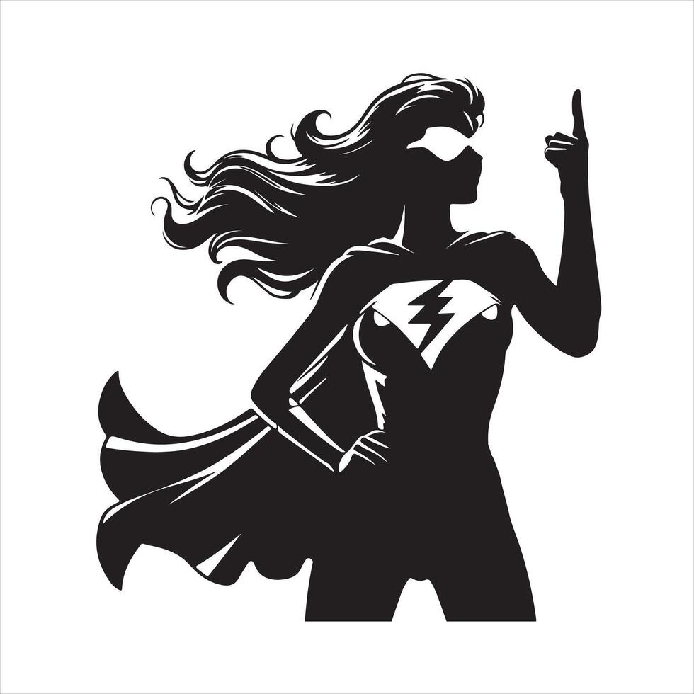 super hero set silhouette on white background vector