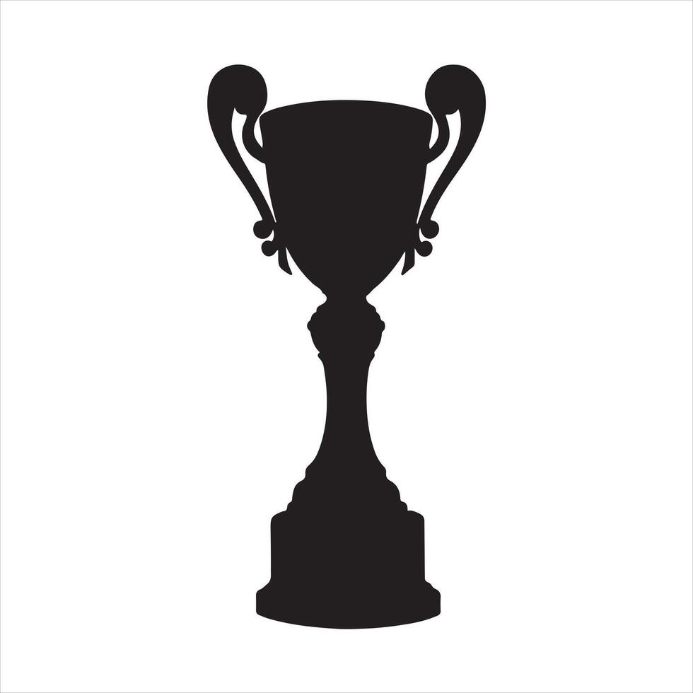 Sport trophy sketch. Hand drawn winners prize silhouette on white background vector