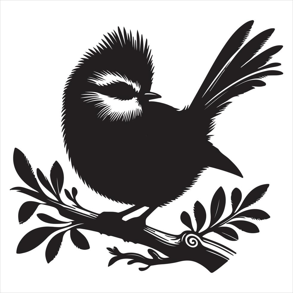 Nice Pan kauri Bird art silhouette on white background vector