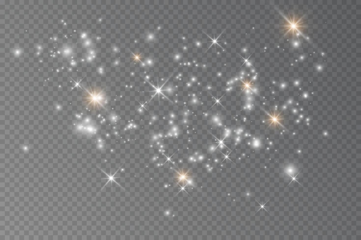 Christmas starburst effects with light glow and magic dust vector