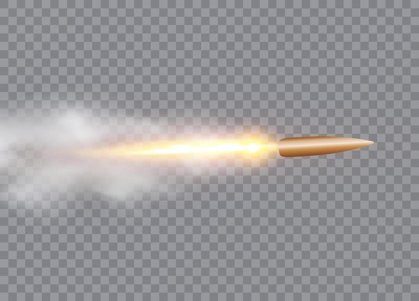 Realistic shooting bullet. vector
