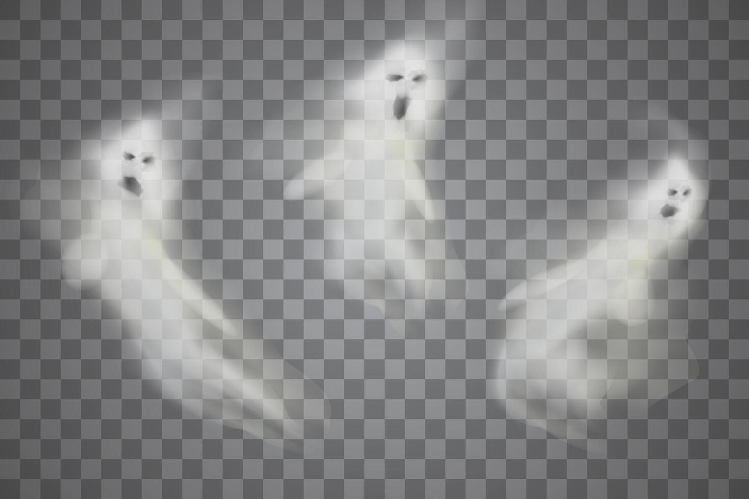 White ghost in fog or smoke vector