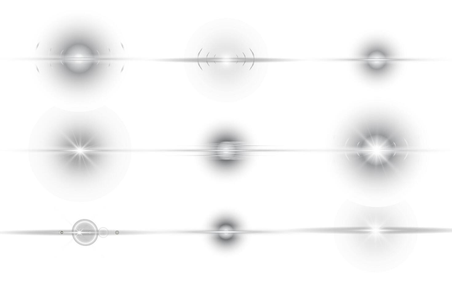 Bright stars and light glow with sparkling particles for Christmas. Set of silver abstract backgrounds. vector