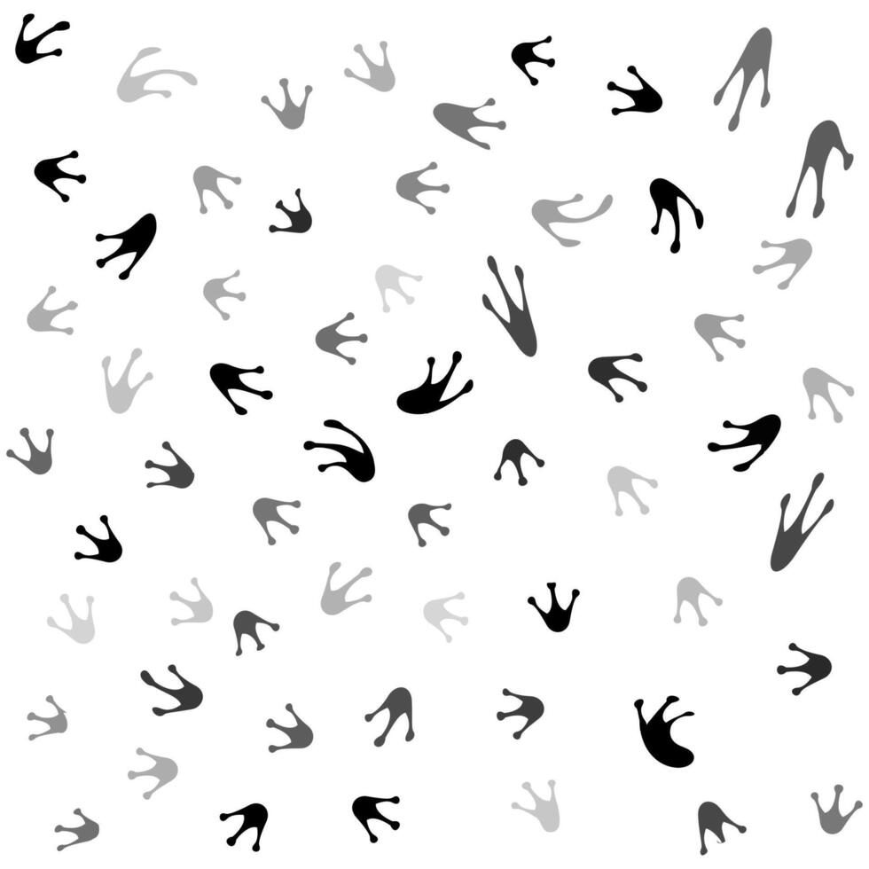 Seamless pattern with black animal silhouettes on white background. vector