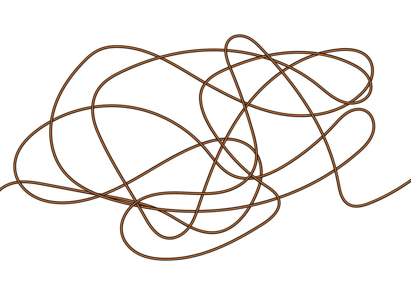 line of tangled thread over white background. colorful design. vector
