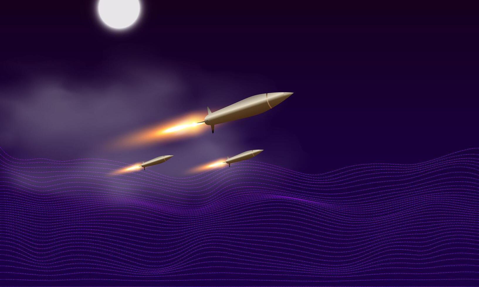Cartoon shooting bullets. Illustration of a shooting bullets on a dark background. vector
